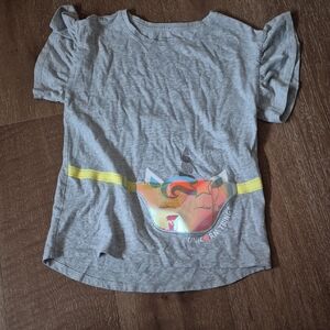 Gray Kids Shirt with Unicorn Design